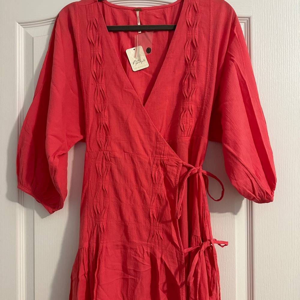 Free People Red Wrap Dress